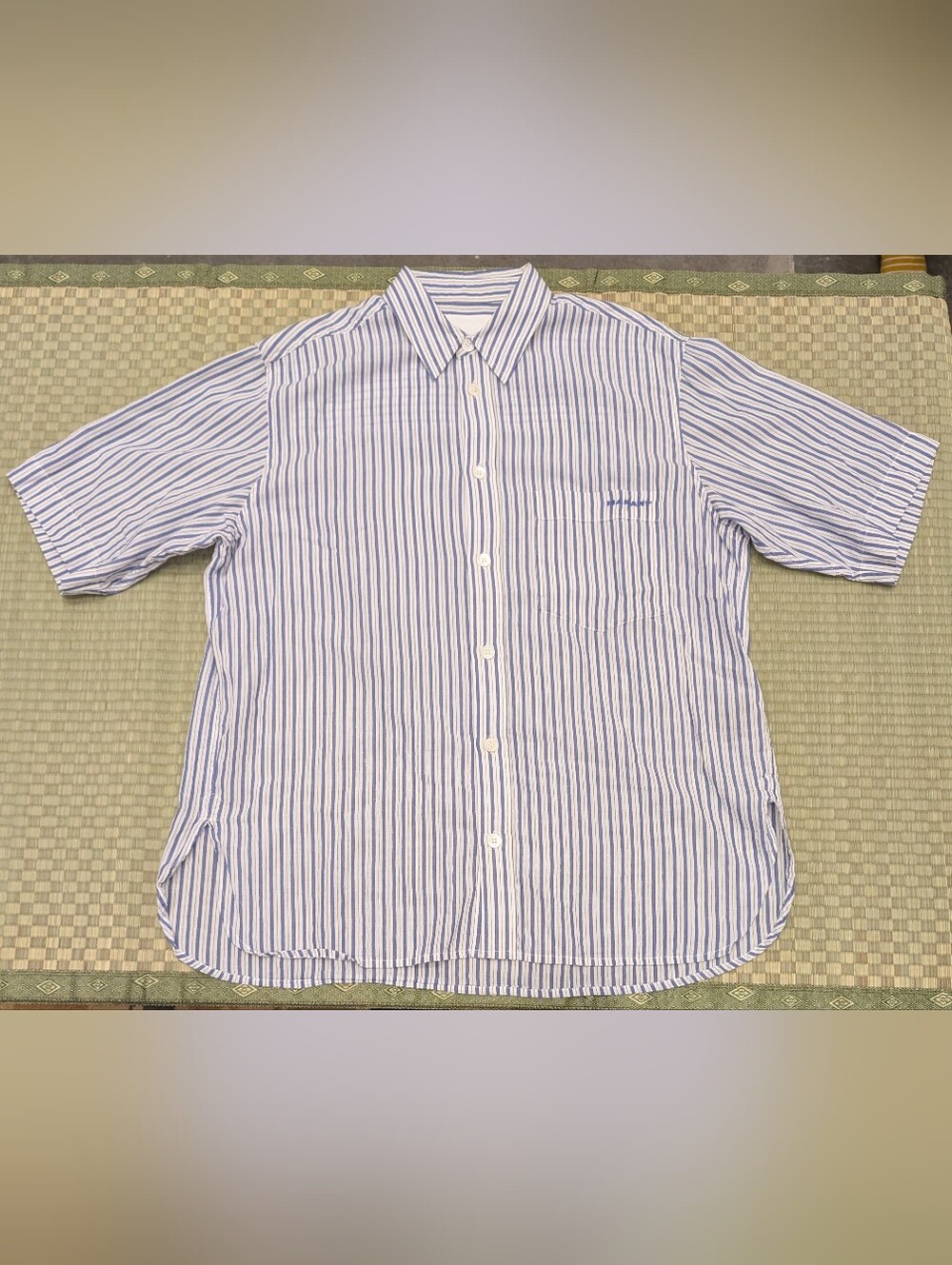 Isabel Marant Labilio Shirt Striped Blue Men's Size Medium